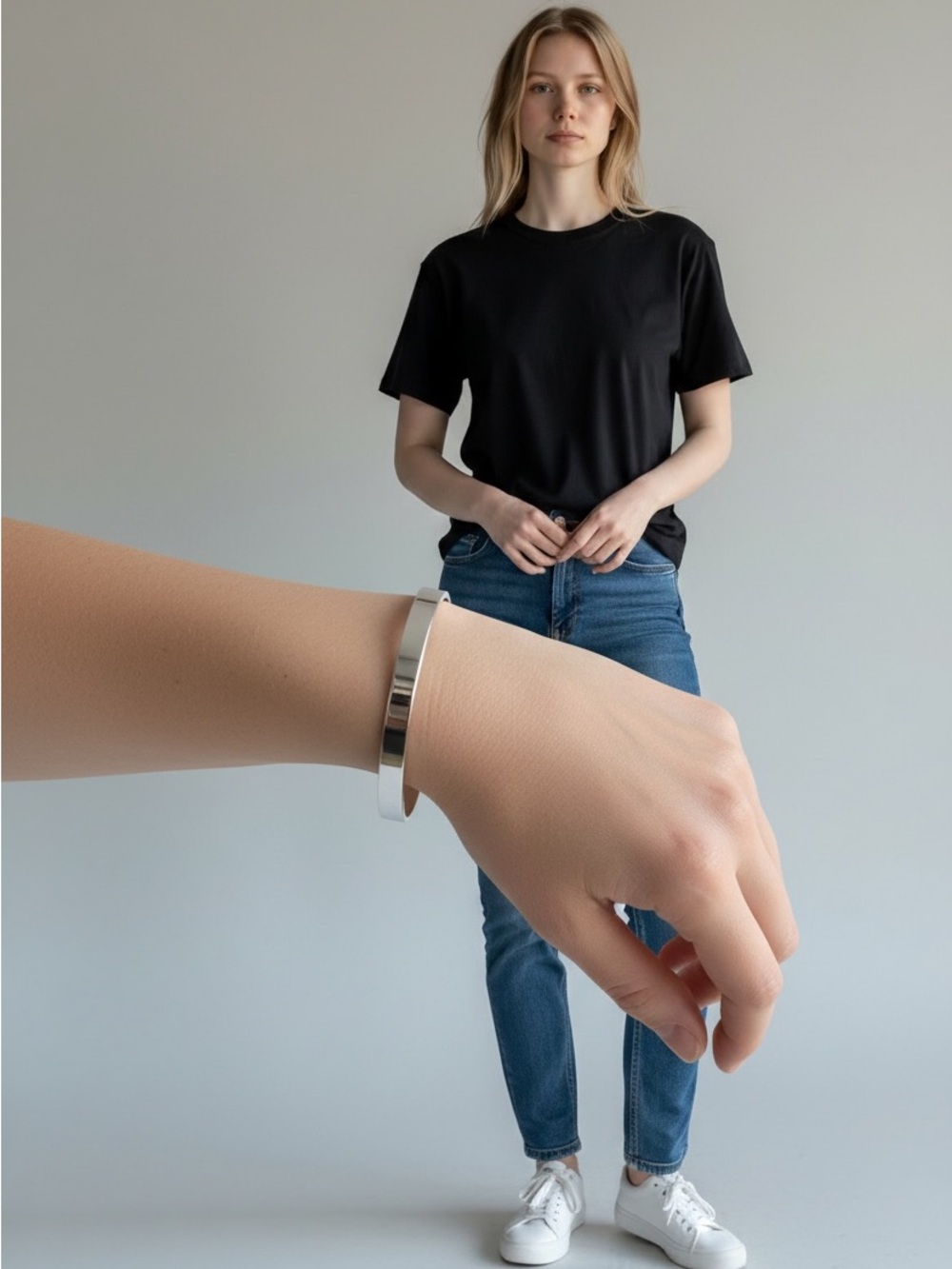 9/23 Silver Stainless Steel Smart Bracelet - Minimal Wearable